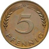 Obverse 5 Pfennig 1967 D