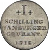 Reverse 1 Shilling 1818 H.S.K.