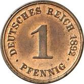 Obverse 1 Pfennig 1892 G