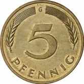 Obverse 5 Pfennig 1998 G