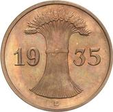 Reverse 1 Reichspfennig 1935 E