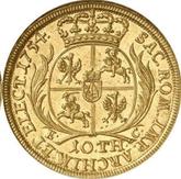 Reverse 10 Thaler (2 August d'or) 1754 EC Crown