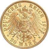 Reverse 20 Mark 1905 D Bayern