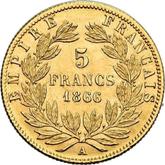 Reverse 5 Francs 1866 A