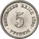 Obverse 5 Pfennig 1890 F