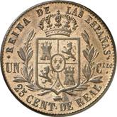 Reverse 25 Céntimos de real 1862