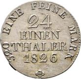 Reverse 1/24 Thaler 1826 S