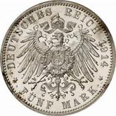 Reverse 5 Mark 1914 D Bayern