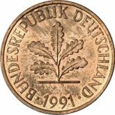 Reverse 2 Pfennig 1991 D