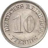 Obverse 10 Pfennig 1908 G