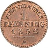 Reverse 1 Pfennig 1852 A