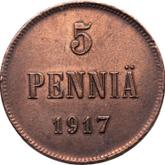 Reverse 5 Pennia 1917