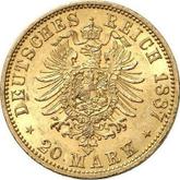 Reverse 20 Mark 1887 A Prussia