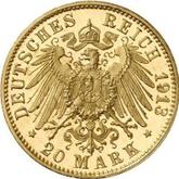 Reverse 20 Mark 1913 D Bayern