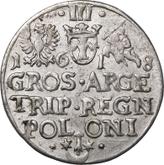 Reverse 3 Groszy (Trojak) 1618 Krakow Mint