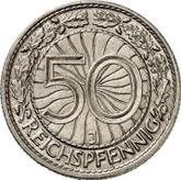 Reverse 50 Reichspfennig 1933 J
