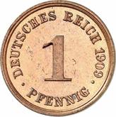 Obverse 1 Pfennig 1909 D