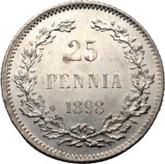 Reverse 25 Pennia 1898 L