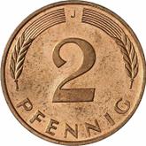 Obverse 2 Pfennig 1990 J