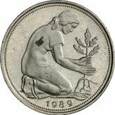 Reverse 50 Pfennig 1989 G