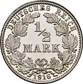Obverse 1/2 Mark 1916 J