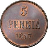 Reverse 5 Pennia 1897