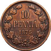 Reverse 10 Pennia 1876