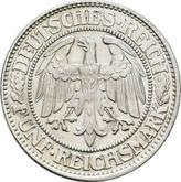 Obverse 5 Reichsmark 1928 D Oak Tree