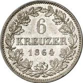 Reverse 6 Kreuzer 1864