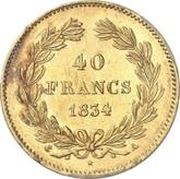 Reverse 40 Francs 1834 A