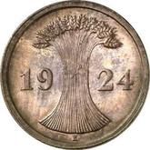 Reverse 2 Reichspfennig 1924 E