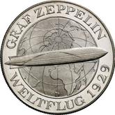 Reverse 5 Reichsmark 1930 D Zeppelin