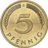 Obverse 5 Pfennig 1983 G