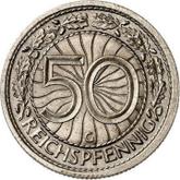 Reverse 50 Reichspfennig 1932 G