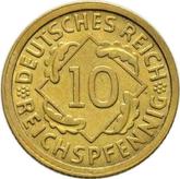 Obverse 10 Reichspfennig 1928 G