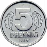 Obverse 5 Pfennig 1989 A