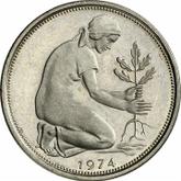 Reverse 50 Pfennig 1974 J