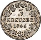 Reverse 3 Kreuzer 1848