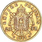 Reverse 20 Francs 1861 BB