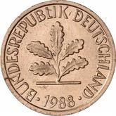 Reverse 1 Pfennig 1988 F