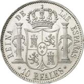 Reverse 10 Reales 1851