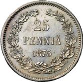 Reverse 25 Pennia 1875 S