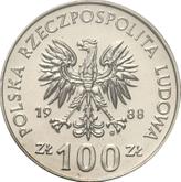 Obverse 100 Zlotych 1988 MW 70 years of Greater Poland Uprising