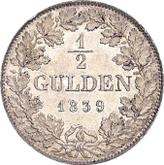 Reverse 1/2 Gulden 1839