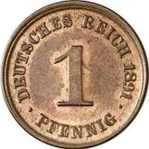 Obverse 1 Pfennig 1891 D