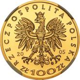 Obverse 100 Zlotych 2005 MW ET Augustus II the Strong