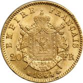 Reverse 20 Francs 1864 BB