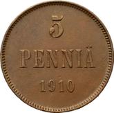 Reverse 5 Pennia 1910