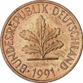 Reverse 2 Pfennig 1991 G