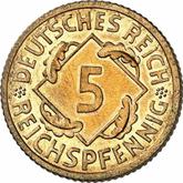 Obverse 5 Reichspfennig 1936 G